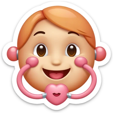 Blushing emoji using pacifier sticker