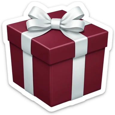 Maroon gift box with white bow sticker