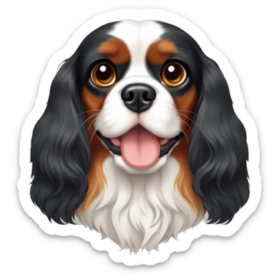 tri colored cavalier king charles spaniel  sticker