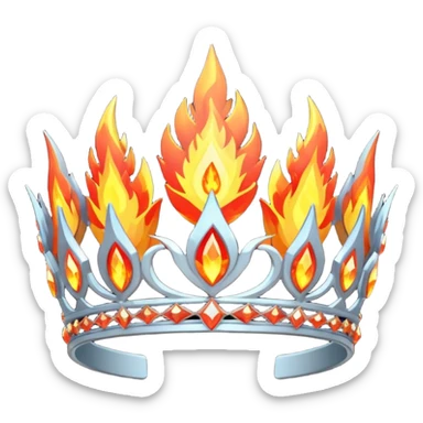 fantasy magic tiara of fire and ash low poly sticker