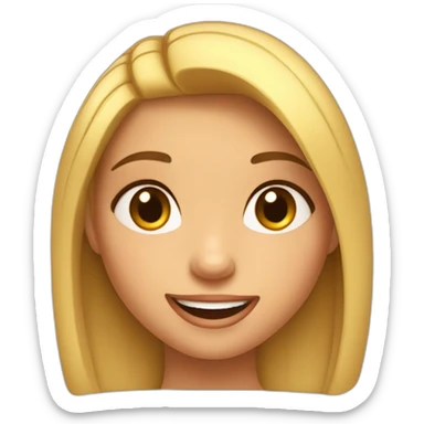 Rostro de niña morena con coleta y sonriente estilo pixar sticker