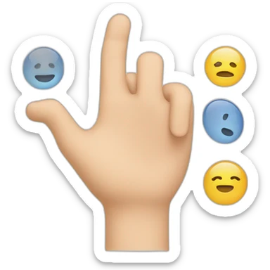 index finger choosing between three choices sticker