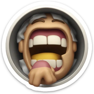 Dudes mouth exiting a tunnel super fast sticker