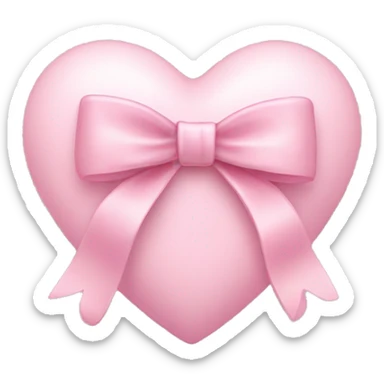 light pink heart with a bow  sticker