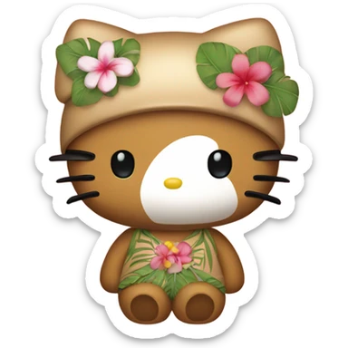 Tan Hawaii hello kitty sticker