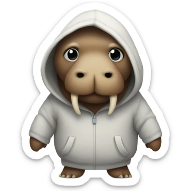 Walrus wearing a hoodie  sticker