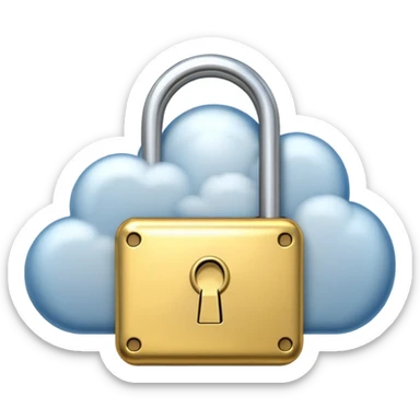 a cloud with a glowing padlock sticker