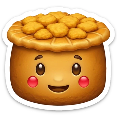 make a nugget emoji. it is important that the image has no face, no eyes, no nose, and no mouth, and no pink cheeks sticker