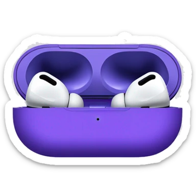 AirPod Pro Max headphones, purple sticker