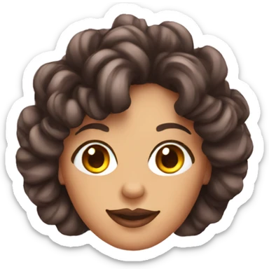 brunette graphic designer with curlers sticker