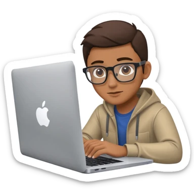 video editor working on a MacBook with clear focus on editing software on the laptop screen sticker