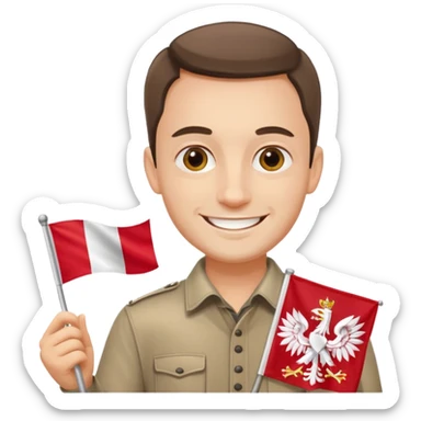 polish man with flag sticker