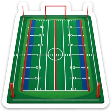 
American football goal field in blue (#00A3E0) and red (#F9423A)  sticker