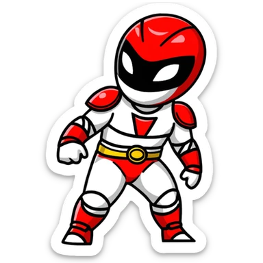 confused power ranger cartoon style sticker