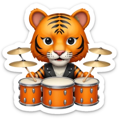 rockstar tiger who plays drums sticker