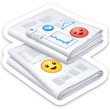 several white sheets with text and diagrams sticker