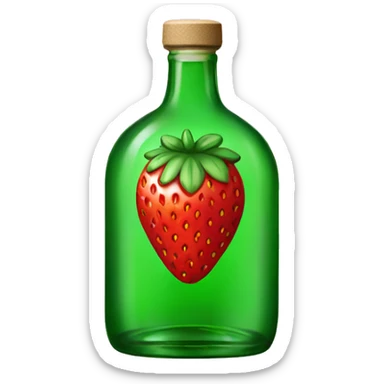 strawberry soju bottle green sticker