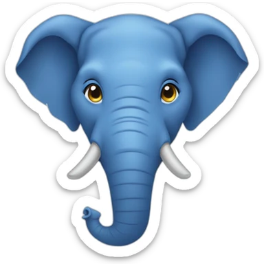 Blue elephant head sticker