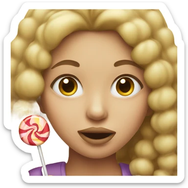 A girl eating a lollipop  sticker