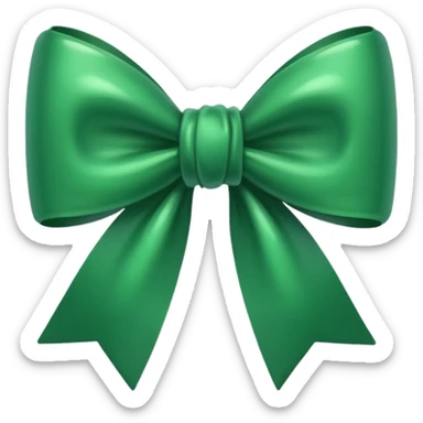 Emerald bow emoji for caption sticker