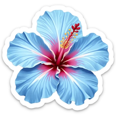 hibiscus flower blue sticker