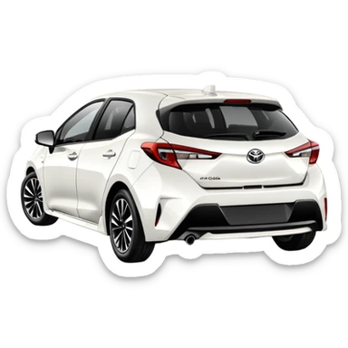 white Toyota Corolla 2016 hatchback sticker