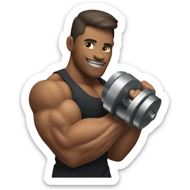 muscle emoji with dumbbell  sticker
