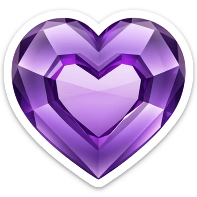Purple amethyst heart  sticker