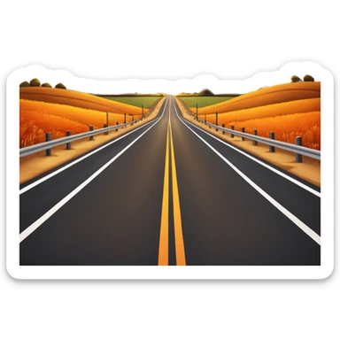 country road with sunset sticker