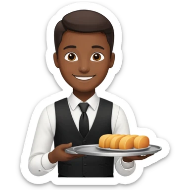 официант с подносом sticker