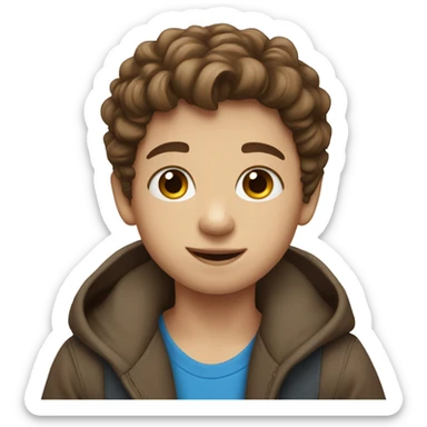 Kid with blue eyes brown hair sticker