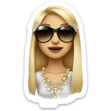 girl in sunglasses with jewelry sticker