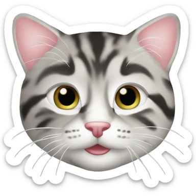 Белая кошка занимается спортом на коврике для фитнеса sticker