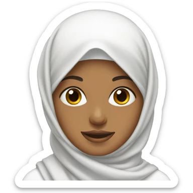 Muslim woman wearing a white headscarf. sticker