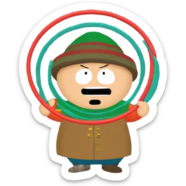 Cartman hula hoopin sticker