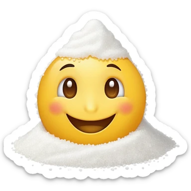 Smile emoji with big nose and with a pile of salt  sticker