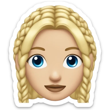 very blonde girl with blue eyes and boxer braids sticker