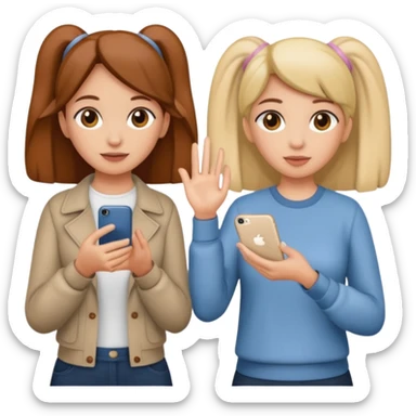 4 chicas montadas en una atraccion de levantando la mano con orejas de dines puestas en una atracción sticker