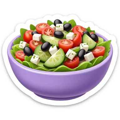super realistic greek salad in lavender bowl sticker