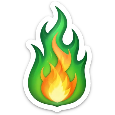animated green flame emoji sticker