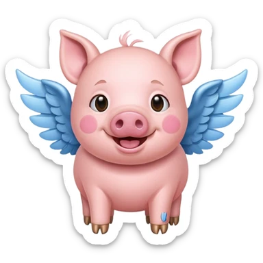 Flying pig sticker