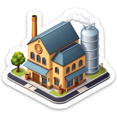 Isometric craft brewery building  sticker