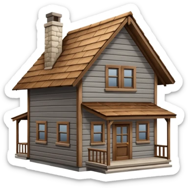 saman çatılı ev sticker