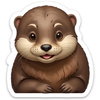 a flirty male otter winking sticker