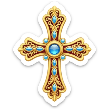 Eastern Orthodox cross. Transparent bakgrund. sticker