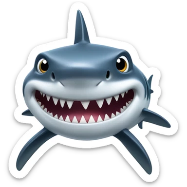 Eye lashes on a shark sticker