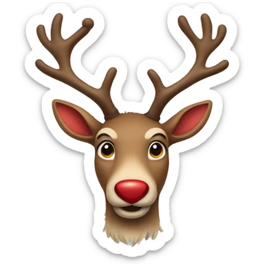 Red-nosed reindeer sticker