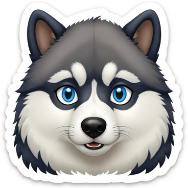 Wooly agouti husky with blue eyes and some black fur sticker