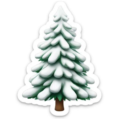  actual white fir christmas tree isolated.  sticker