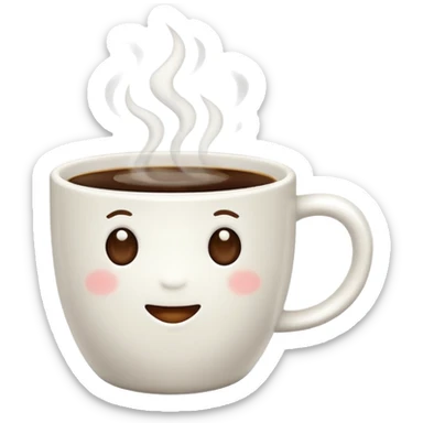 an adorable white cup of coffee sticker